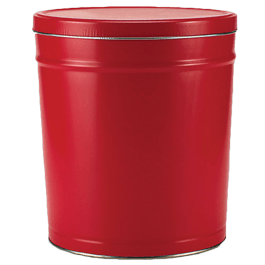 red 3.5 gallon tin